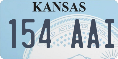 KS license plate 154AAI