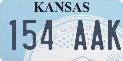 KS license plate 154AAK