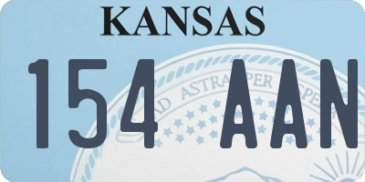 KS license plate 154AAN