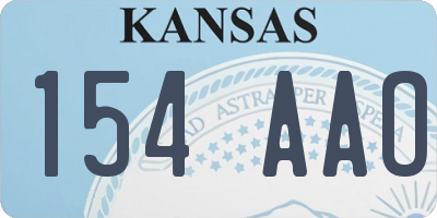 KS license plate 154AAO