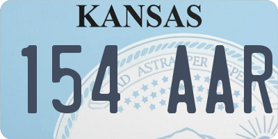 KS license plate 154AAR