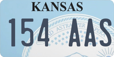 KS license plate 154AAS