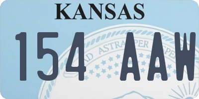 KS license plate 154AAW