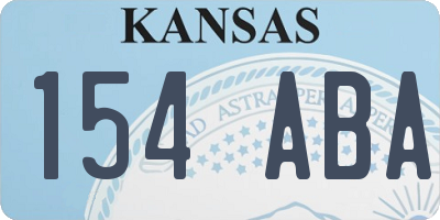 KS license plate 154ABA