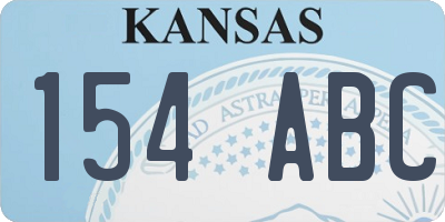 KS license plate 154ABC