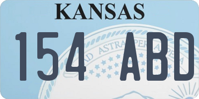 KS license plate 154ABD