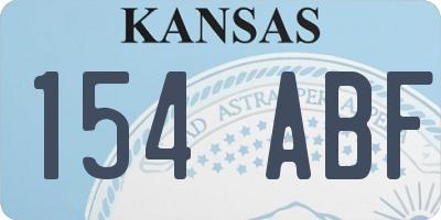 KS license plate 154ABF