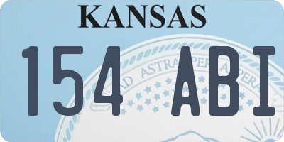 KS license plate 154ABI