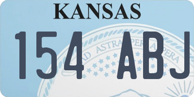 KS license plate 154ABJ