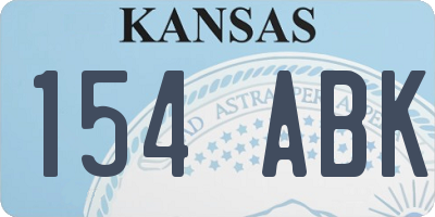 KS license plate 154ABK