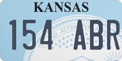 KS license plate 154ABR