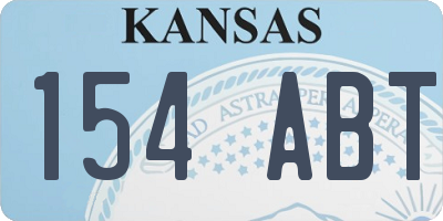 KS license plate 154ABT