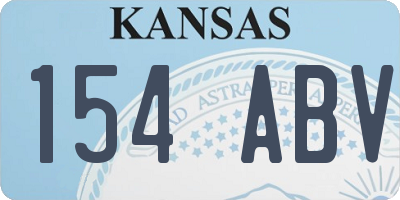 KS license plate 154ABV