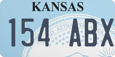 KS license plate 154ABX