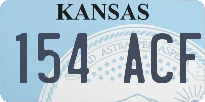 KS license plate 154ACF