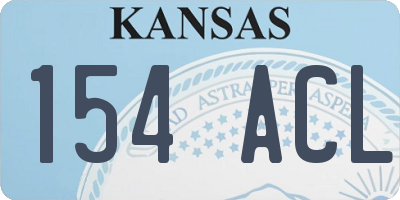 KS license plate 154ACL