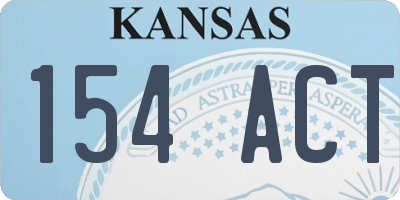 KS license plate 154ACT