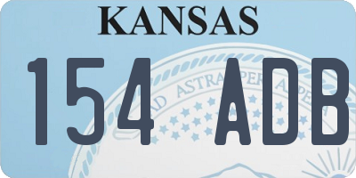 KS license plate 154ADB