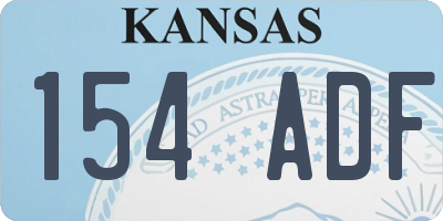 KS license plate 154ADF