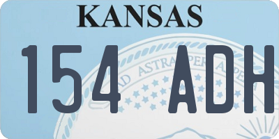 KS license plate 154ADH