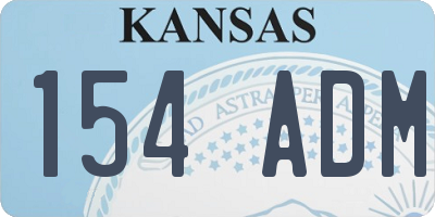 KS license plate 154ADM