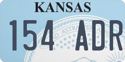 KS license plate 154ADR