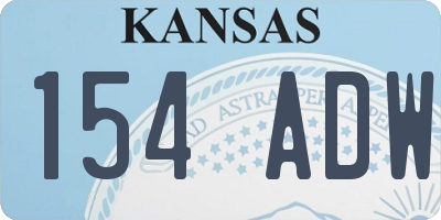 KS license plate 154ADW