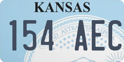 KS license plate 154AEC