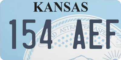KS license plate 154AEF