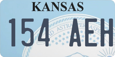 KS license plate 154AEH