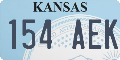 KS license plate 154AEK