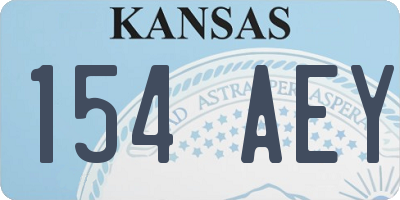 KS license plate 154AEY