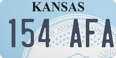 KS license plate 154AFA