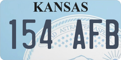 KS license plate 154AFB