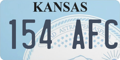 KS license plate 154AFC