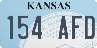 KS license plate 154AFD