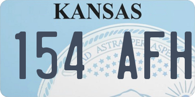 KS license plate 154AFH