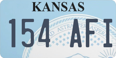 KS license plate 154AFI