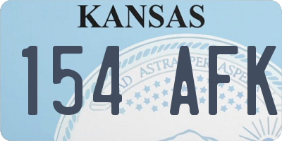KS license plate 154AFK