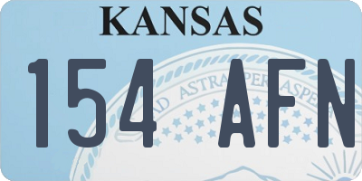 KS license plate 154AFN