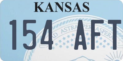 KS license plate 154AFT
