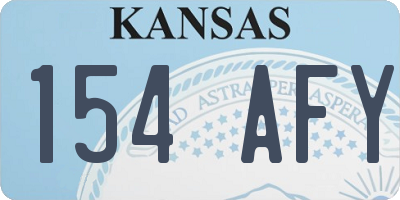 KS license plate 154AFY