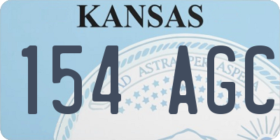 KS license plate 154AGC