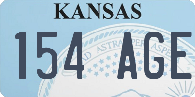 KS license plate 154AGE