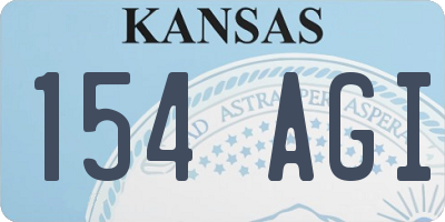 KS license plate 154AGI