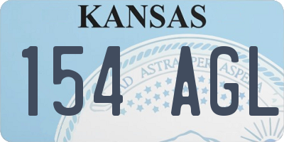 KS license plate 154AGL