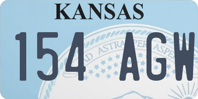 KS license plate 154AGW