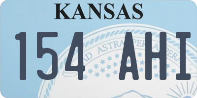 KS license plate 154AHI