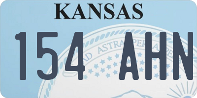 KS license plate 154AHN