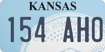 KS license plate 154AHO
